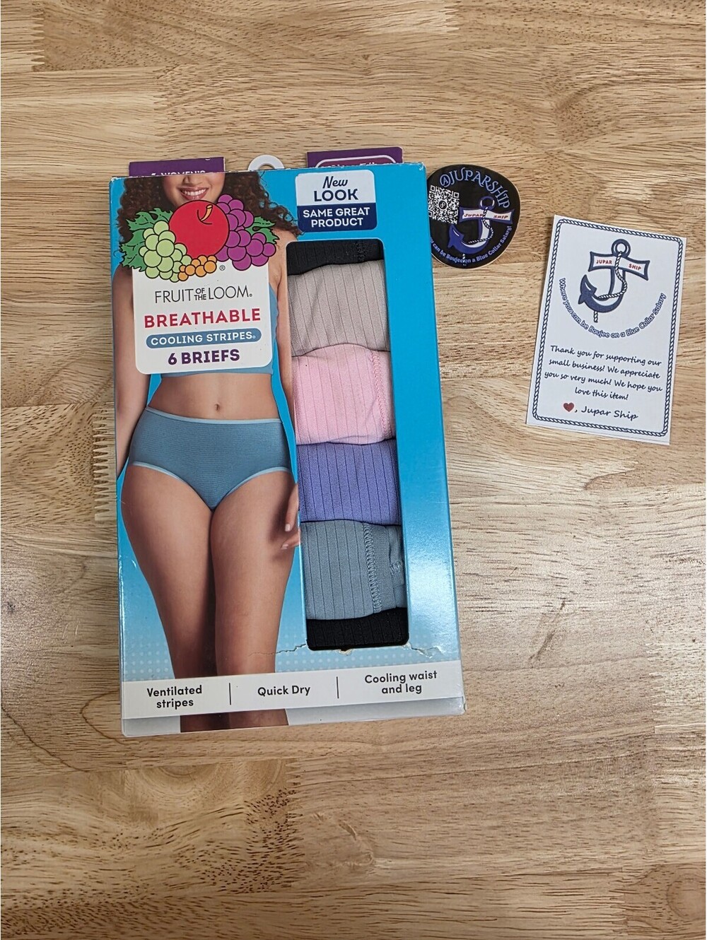 FRUIT OF THE LOOM BREATHABLE COOLING STRIPES BRIEFS 6‑PACK SIZE 7